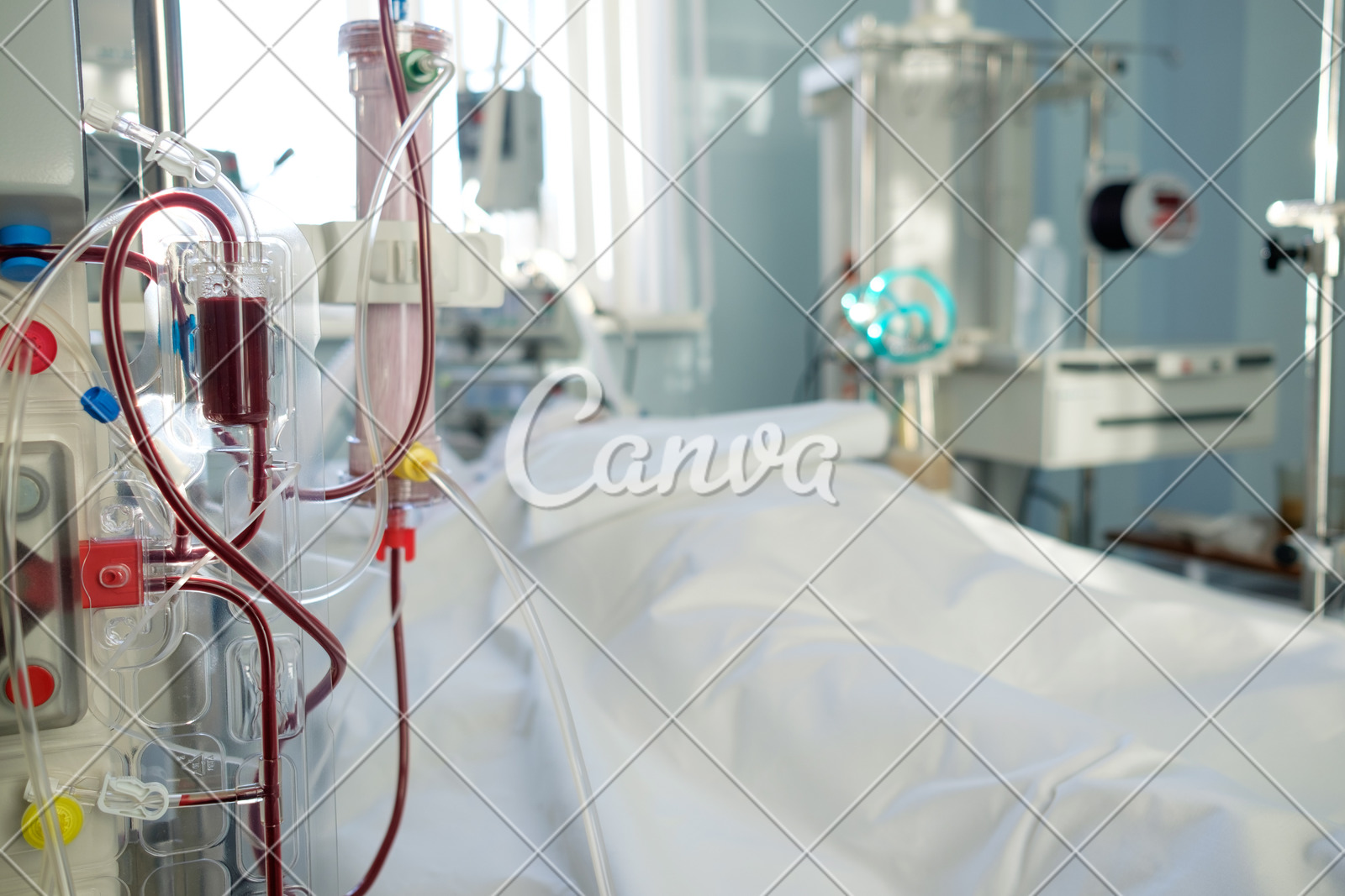 Intensive Care Emergency Room With Hemodialysis Machine Or