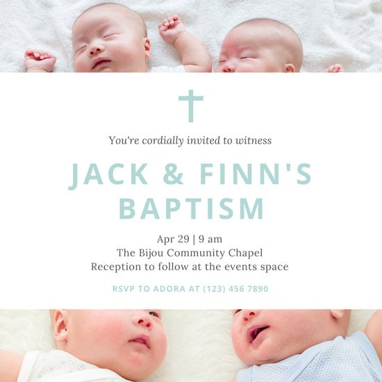 Christening Invitations Template For Twins 6