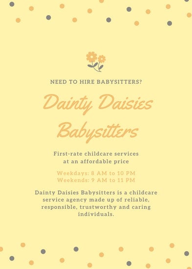customize 11  babysitting flyer templates online