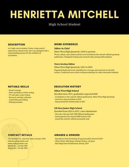 Customize 20+ High School Resume templates online - Canva