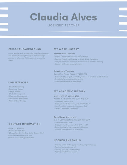 resume templates for high school students canva
