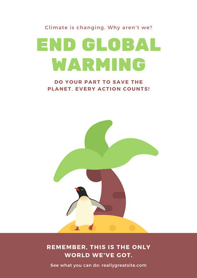 Customize 25 Global  Warming  Poster  templates online Canva