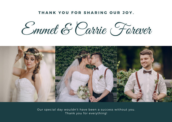 Customize 83 Wedding Thank You Card Templates Online Canva