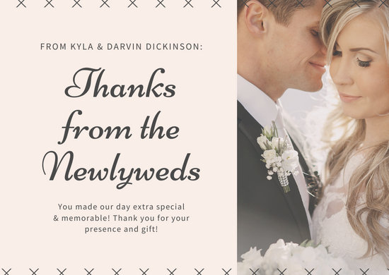 Customize 83 Wedding Thank You Card Templates Online Canva