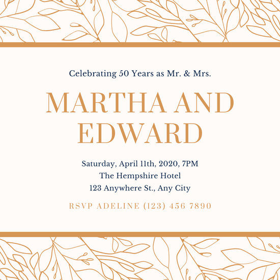 The 21 Best Ideas for 50th Wedding Anniversary Invitation Templates ...