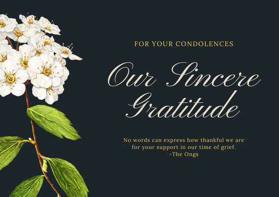 Customize 27+ Funeral Thank You Card templates online - Canva