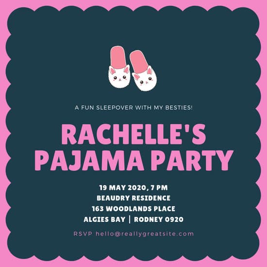 Pastel Pink and Purple Geometric Shapes Pajama Party Invitation ...