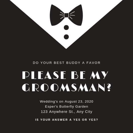 Customize 27+ Groomsman Invitation templates online - Canva