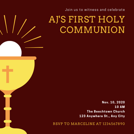Customize 319+ First Communion Invitation templates online Canva