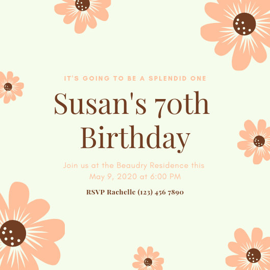 Customize 375+ 70th Birthday Invitation templates online - Canva