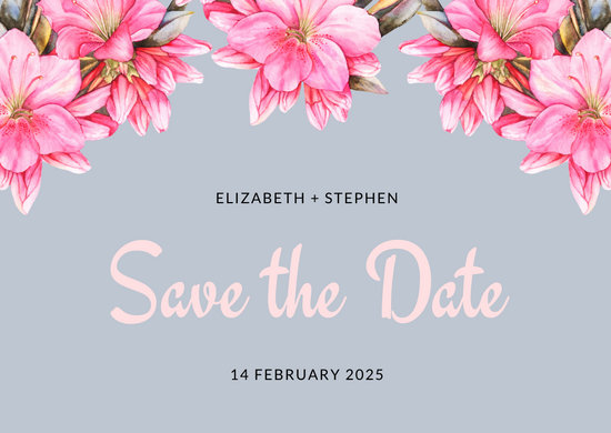 Pink Floral Wedding Save The Date Postcard Templates By Canva