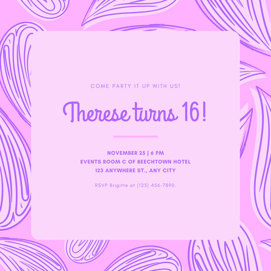 Simple Sweet 16 Invitations 7