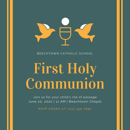 Customize 319+ First Communion Invitation templates online - Canva