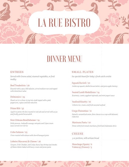 customize 35  french menu templates online