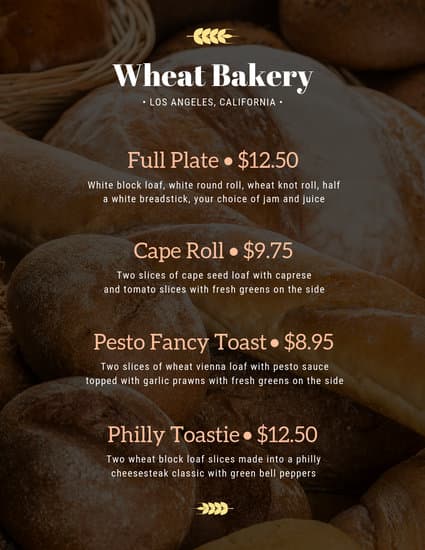 Customize 26+ Bakery Menu templates online - Canva