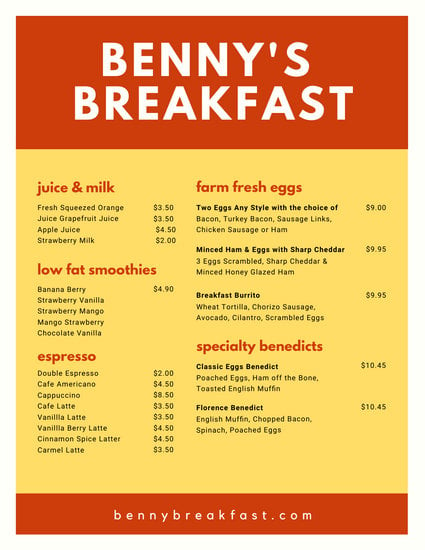 Customize 62+ Breakfast Menu templates online - Canva