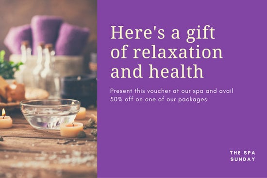 Purple With Photo Massage Gift Certificate