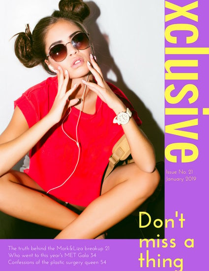 Purple with Female Model Gossip Magazine Cover