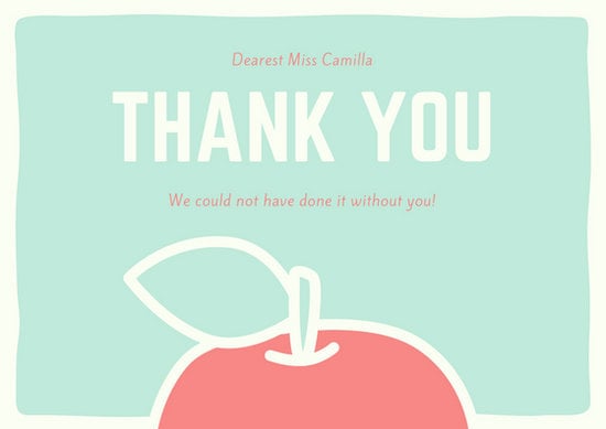 Customize 58+ Teacher Thank You Card templates online - Canva