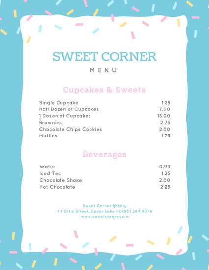 Bakery Menu Templates - Canva