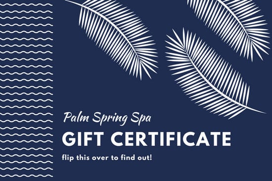 Blue Ilrated Leaves Spa Gift Certificate