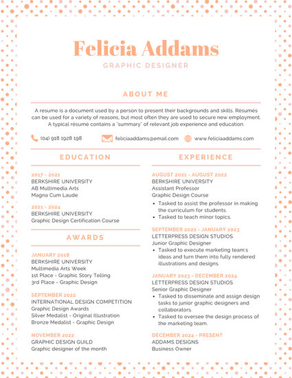 Borders for resume