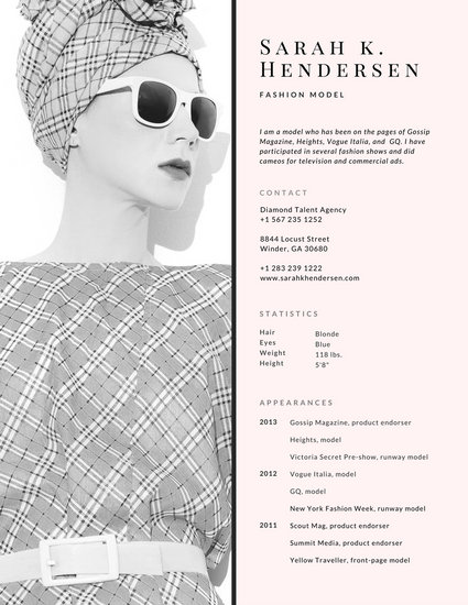 triangle border hair stylist with photo resume