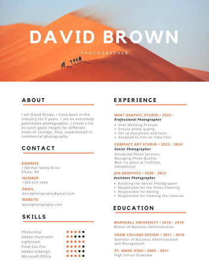 triangle border hair stylist with photo resume