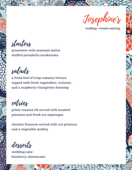 Get more clients with an impressive catering menu created from Canva