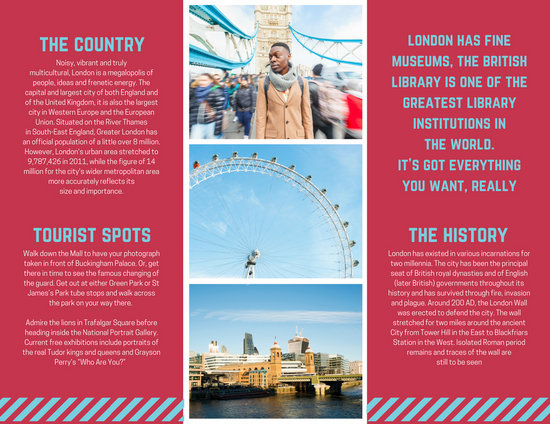 Red London Photos Travel Brochure - Templates by Canva