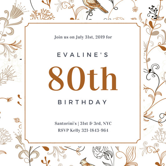 80Th Birthday Invitations Template 3