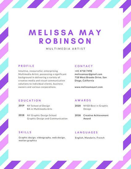 colorful resume templates