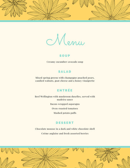 Food Photo Overlay Dinner Party Menu - Templates by Canva