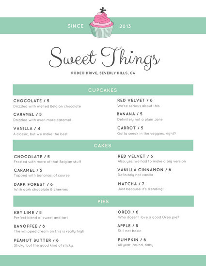 Customize 592+ Dessert Menu templates online - Canva