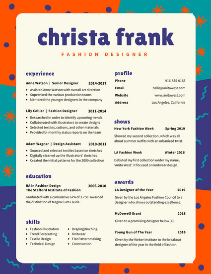 colorful resume templates