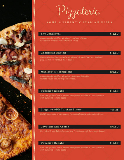 Pizza Menu Templates - Canva