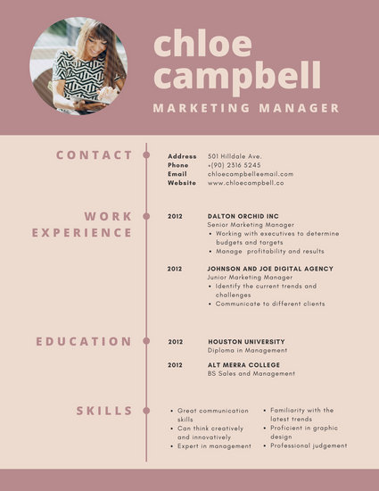 Rosewood Modern Infographic Resume Templates By Canva