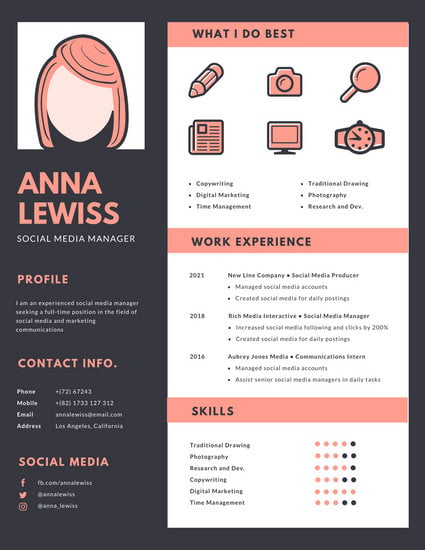 Orange And Gray Bordered Infographic Resume Templates By Canva