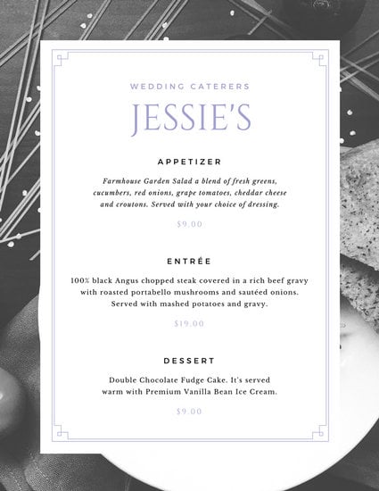 Get more clients with an impressive catering menu created from Canva