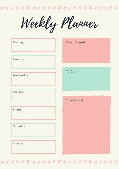 Weekly Planner Templates by Canva