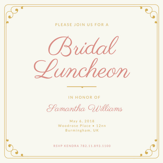Bridesmaid Luncheon Invitations Template 2