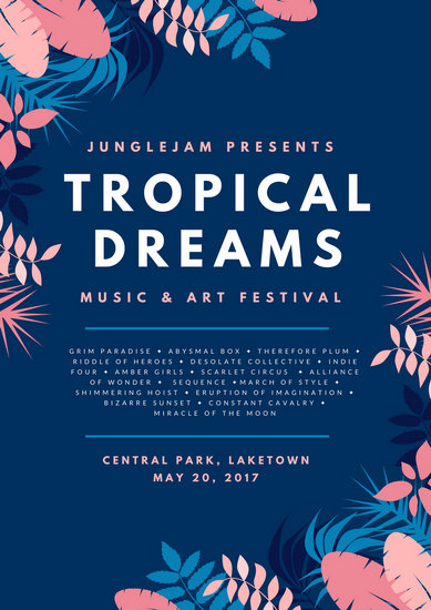 canva pink and blue tropical jungle music festival poster MACJYQp2bt0