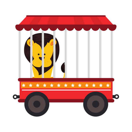 Lion in a Circus Cage Vector - Icons by Canva