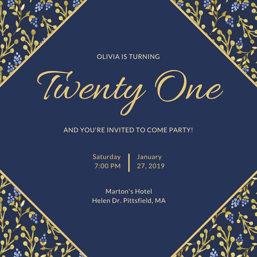 21St Birthday Party Invitation Templates 7
