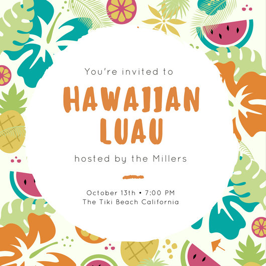 Hawaiian Invitations Templates Free 3