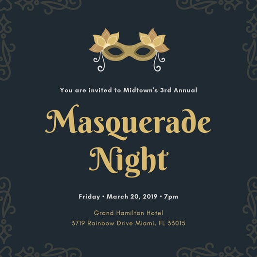 customize 148  masquerade invitation templates online