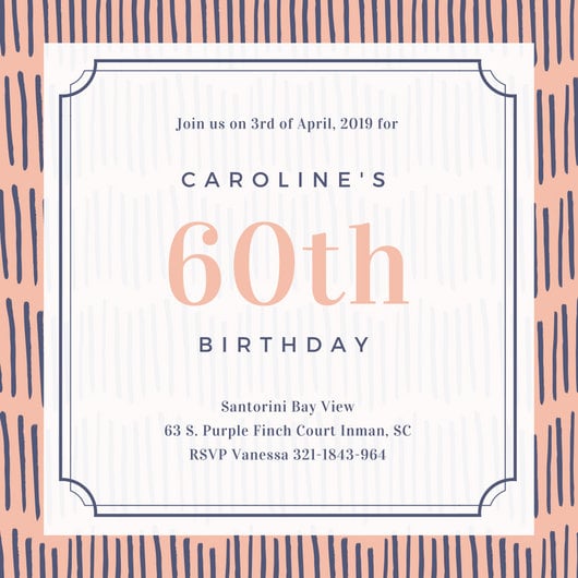 60th Birthday Border Design