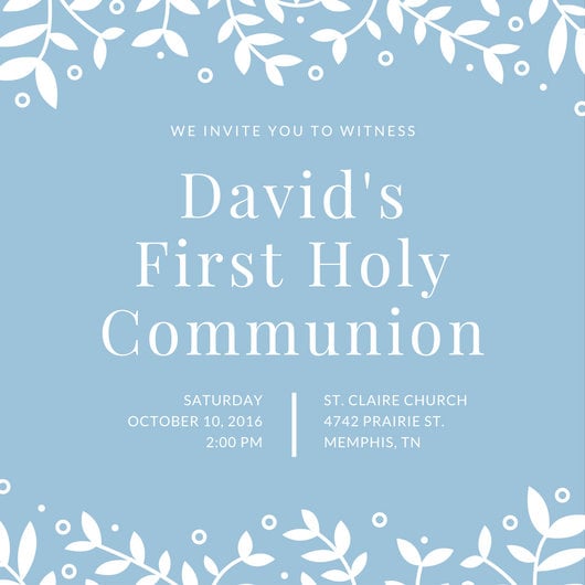 First Communion Invitation Templates - Canva