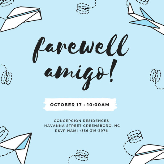 Skyblue Paperplanes Farewell Party Invitation - Templates 