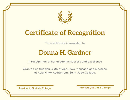 Customize 204  Recognition Certificate templates online  Canva